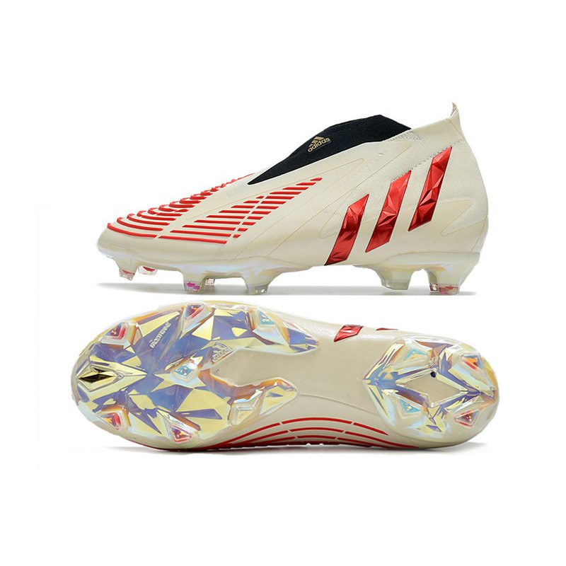 adidas Predator Edge+ Fg Skor Vit Röd för Herr 5 Billiga Fotbollsskor adidas Predator Edge+ Fg Skor Vit Röd 5