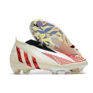 adidas Predator Edge+ Fg Skor Vit Röd för Herr Billiga Fotbollsskor adidas Predator Edge+ Fg Skor Vit Röd