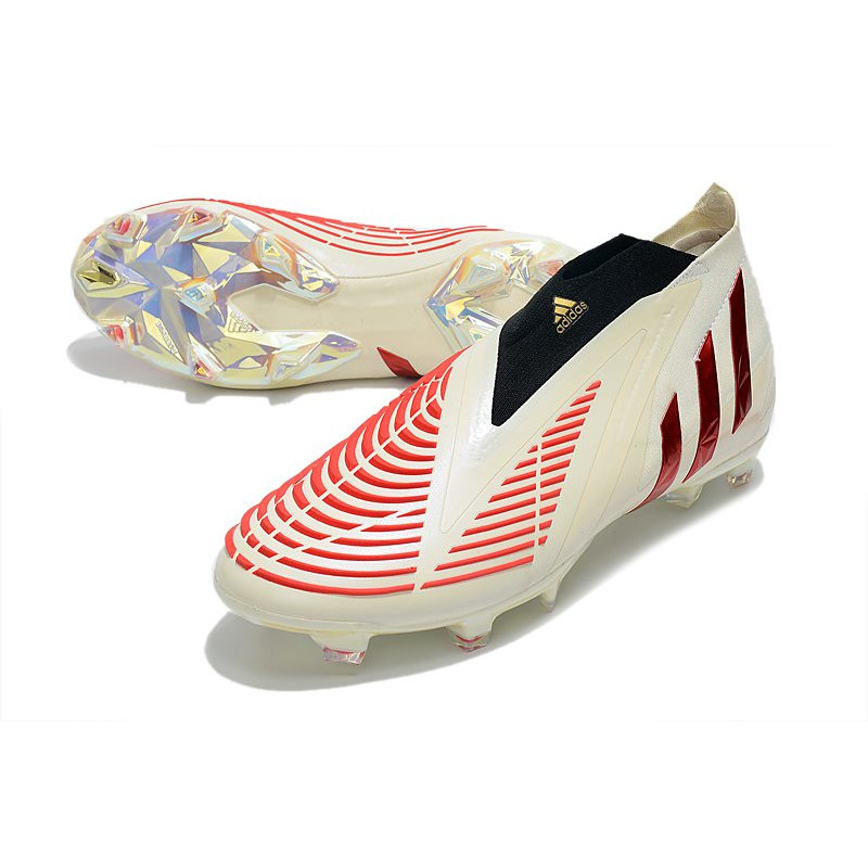 adidas Predator Edge+ Fg Skor Vit Röd för Herr 7 Billiga Fotbollsskor adidas Predator Edge+ Fg Skor Vit Röd 7
