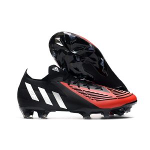 adidas Predator Edge.1 L FG Skor Svart Vit Röd för Herr Billiga Fotbollsskor adidas Predator Edge.1 L FG Skor Svart Vit Röd