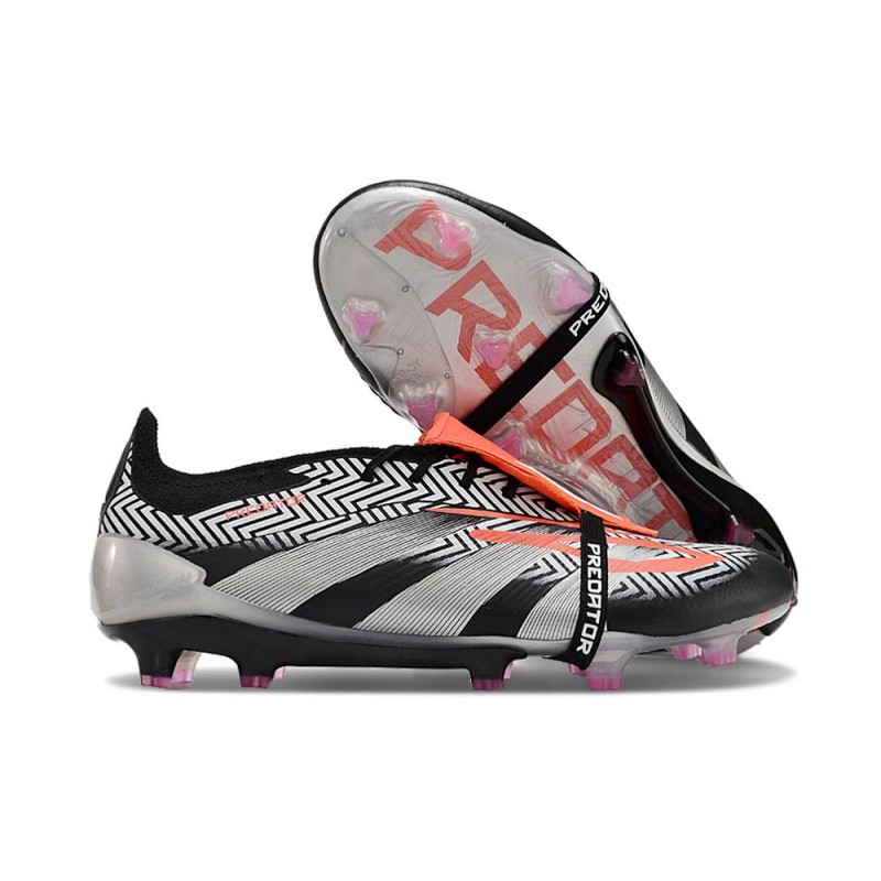 adidas Predator Elite FT FG Chaussures Noir Argent Rouge för Herr 3 Billiga Fotbollsskor adidas Predator Elite FT FG Chaussures Noir Argent Rouge 3
