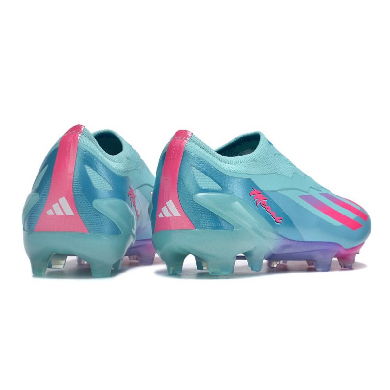 adidas X Crazyfast .1 Laceless FG Messi X Miami Blå Rosa för Herr 6 Billiga Fotbollsskor adidas X Crazyfast .1 Laceless FG Messi X Miami Blå Rosa 6