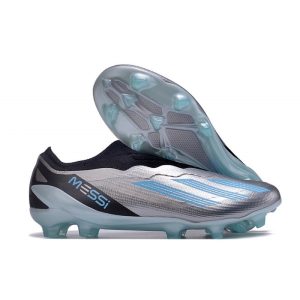 adidas X Crazyfast .1 Laceless FG Silver Blå Svart för Herr Billiga Fotbollsskor adidas X Crazyfast .1 Laceless FG Silver Blå Svart