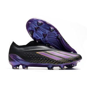 adidas X Speedportal + FG Skor Svart Lila för Herr Billiga Fotbollsskor adidas X Speedportal + FG Skor Svart Lila