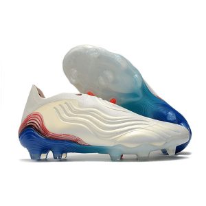 Adidas Copa Sense+ FG Herrar Vit Röd Blå för Herr Billiga Fotbollsskor Adidas Copa Sense+ FG Herrar Vit Röd Blå
