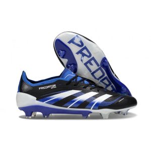 Adidas Predator 2025 Elite FG Svart Blå Vit för Herr Billiga Fotbollsskor Adidas Predator 2025 Elite FG Svart Blå Vit