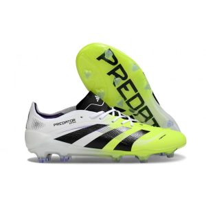 Adidas Predator 2025 Elite FG Vit Svart Gul för Herr Billiga Fotbollsskor Adidas Predator 2025 Elite FG Vit Svart Gul