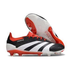 Adidas Predator 24 Elite FG Solar Energy Svart Vit Röd för Herr Billiga Fotbollsskor Adidas Predator 24 Elite FG Solar Energy Svart Vit Röd