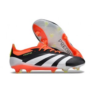 Adidas Predator 24 Elite FG Solar Energy Svart Vit Röd för Herr Billiga Fotbollsskor Adidas Predator 24 Elite FG Solar Energy Svart Vit Röd