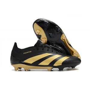 Adidas Predator 24 Elite FG Svart Guld för Herr Billiga Fotbollsskor Adidas Predator 24 Elite FG Svart Guld