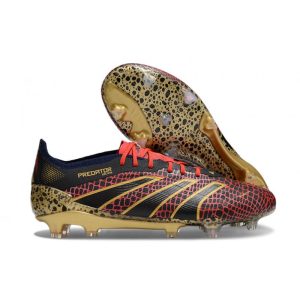 Adidas Predator 24 Elite FG Year Of The Snake -Lucid Red Guld Svart Limited Edition för Herr Billiga Fotbollsskor Adidas Predator 24 Elite FG Year Of The Snake -Lucid Red Guld Svart Limited Edition