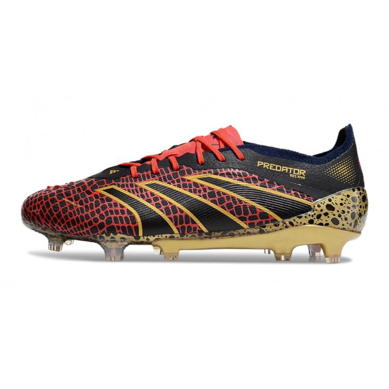 Adidas Predator 24 Elite FG Year Of The Snake -Lucid Red Guld Svart Limited Edition för Herr 7 Billiga Fotbollsskor Adidas Predator 24 Elite FG Year Of The Snake -Lucid Red Guld Svart Limited Edition 7