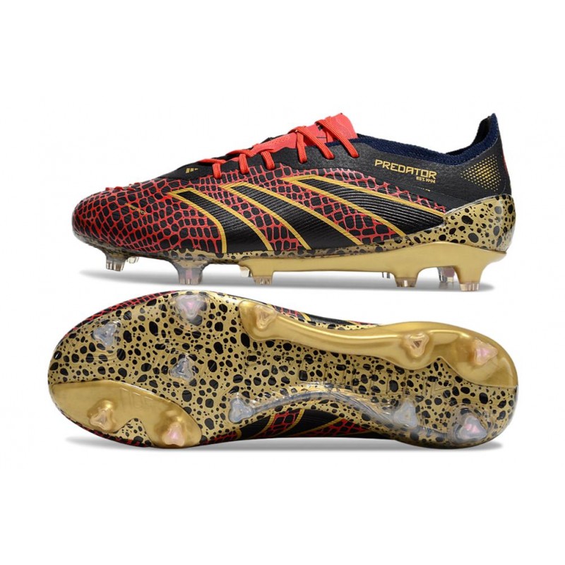 Adidas Predator 24 Elite FG Year Of The Snake -Lucid Red Guld Svart Limited Edition för Herr 9 Billiga Fotbollsskor Adidas Predator 24 Elite FG Year Of The Snake -Lucid Red Guld Svart Limited Edition 9