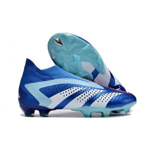 Adidas Predator Accuracy+ FG Fotbollsskor Blå Vit för Herr Billiga Fotbollsskor Adidas Predator Accuracy+ FG Fotbollsskor Blå Vit