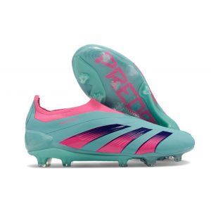 Adidas Predator Elite Laceless FG Blå Rosa för Herr Billiga Fotbollsskor Adidas Predator Elite Laceless FG Blå Rosa