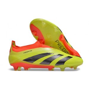 Adidas Predator Elite Laceless FG Gul Svart Röd för Herr Billiga Fotbollsskor Adidas Predator Elite Laceless FG Gul Svart Röd