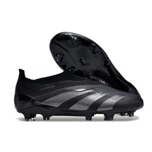 Adidas Predator Elite Laceless FG Nightstrike Svart Grå för Herr Billiga Fotbollsskor Adidas Predator Elite Laceless FG Nightstrike Svart Grå
