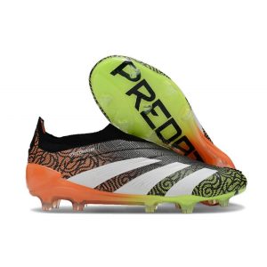 Adidas Predator Elite Laceless FG Orange Svart Vit Grön för Herr Billiga Fotbollsskor Adidas Predator Elite Laceless FG Orange Svart Vit Grön