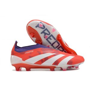 Adidas Predator Elite Laceless FG Röd Vit för Herr Billiga Fotbollsskor Adidas Predator Elite Laceless FG Röd Vit