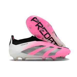 Adidas Predator Elite Laceless FG Rosa Vit Svart för Herr Billiga Fotbollsskor Adidas Predator Elite Laceless FG Rosa Vit Svart