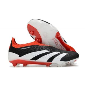 Adidas Predator Elite Laceless FG Solar Energy Svart Vit Röd för Herr Billiga Fotbollsskor Adidas Predator Elite Laceless FG Solar Energy Svart Vit Röd