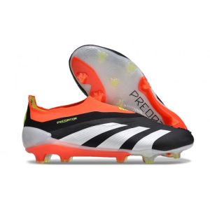 Adidas Predator Elite Laceless FG Solar Energy Svart Vit Röd för Herr Billiga Fotbollsskor Adidas Predator Elite Laceless FG Solar Energy Svart Vit Röd