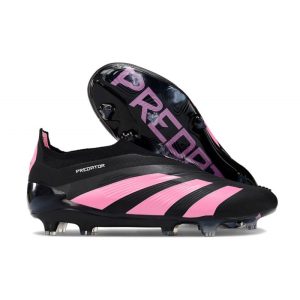 Adidas Predator Elite Laceless FG Svart Rosa för Herr Billiga Fotbollsskor Adidas Predator Elite Laceless FG Svart Rosa