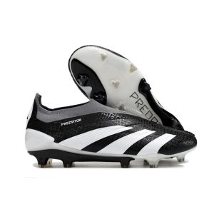 Adidas Predator Elite Laceless FG Svart Vit för Herr Billiga Fotbollsskor Adidas Predator Elite Laceless FG Svart Vit