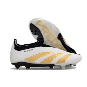 Adidas Predator Elite Laceless FG Vit Guld för Herr Billiga Fotbollsskor Adidas Predator Elite Laceless FG Vit Guld