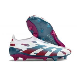 Adidas Predator Elite Laceless FG Vit Röd Blå för Herr Billiga Fotbollsskor Adidas Predator Elite Laceless FG Vit Röd Blå