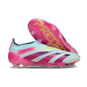 Adidas Predator Elite Snörlösa FG Blå Rosa för Herr Billiga Fotbollsskor Adidas Predator Elite Snörlösa FG Blå Rosa