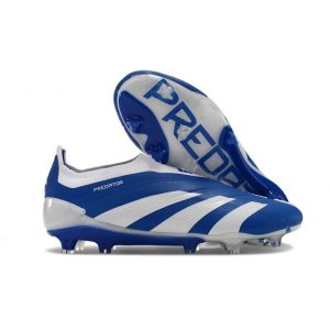 Adidas Predator Elite Snörlösa FG Blå Vit för Herr Billiga Fotbollsskor Adidas Predator Elite Snörlösa FG Blå Vit
