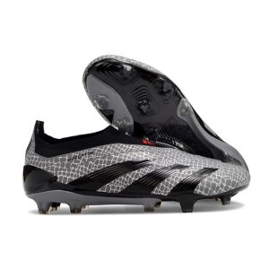 Adidas Predator Elite Snörlösa FG Grå Svart för Herr Billiga Fotbollsskor Adidas Predator Elite Snörlösa FG Grå Svart