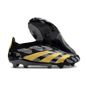 Adidas Predator Elite Snörlösa FG Svart Guld för Herr Billiga Fotbollsskor Adidas Predator Elite Snörlösa FG Svart Guld