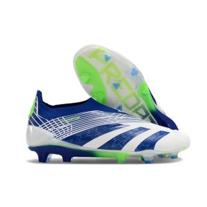 Adidas Predator Elite Snörlösa FG Vit Blå Grön för Herr Billiga Fotbollsskor Adidas Predator Elite Snörlösa FG Vit Blå Grön