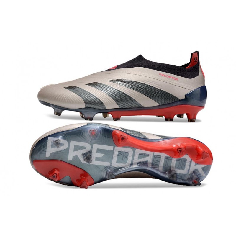 Adidas Predator Elite Snörlösa FG Vivid Horizon – Silver Röd Svart för Herr 5 Billiga Fotbollsskor Adidas Predator Elite Snörlösa FG Vivid Horizon – Silver Röd Svart 5