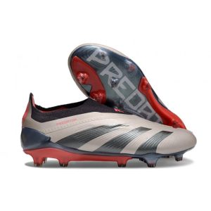 Adidas Predator Elite Snörlösa FG Vivid Horizon – Silver Röd Svart för Herr Billiga Fotbollsskor Adidas Predator Elite Snörlösa FG Vivid Horizon – Silver Röd Svart