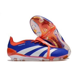 Adidas Predator Fold-over Tongue Elite FG Blå Vit Röd för Herr Billiga Fotbollsskor Adidas Predator Fold-over Tongue Elite FG Blå Vit Röd