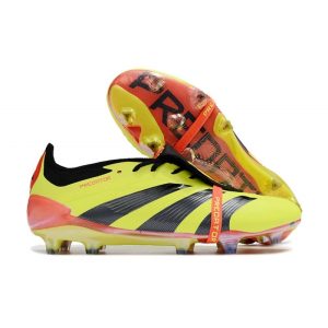 Adidas Predator Fold-over Tongue Elite FG Gul Svart Röd för Herr Billiga Fotbollsskor Adidas Predator Fold-over Tongue Elite FG Gul Svart Röd
