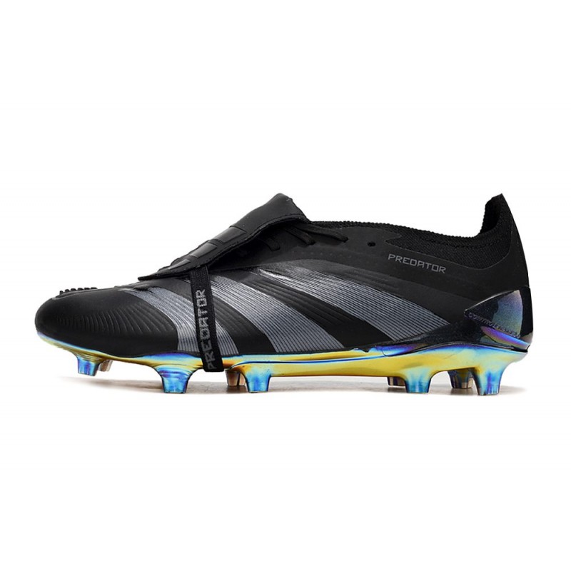 Adidas Predator Fold-over Tongue Elite FG Nightstrike Svart Grå för Herr 4 Billiga Fotbollsskor Adidas Predator Fold-over Tongue Elite FG Nightstrike Svart Grå 4