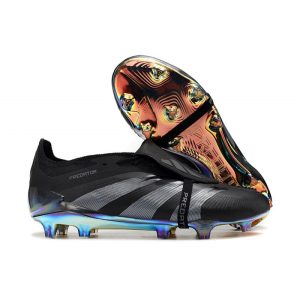 Adidas Predator Fold-over Tongue Elite FG Nightstrike Svart Grå för Herr Billiga Fotbollsskor Adidas Predator Fold-over Tongue Elite FG Nightstrike Svart Grå