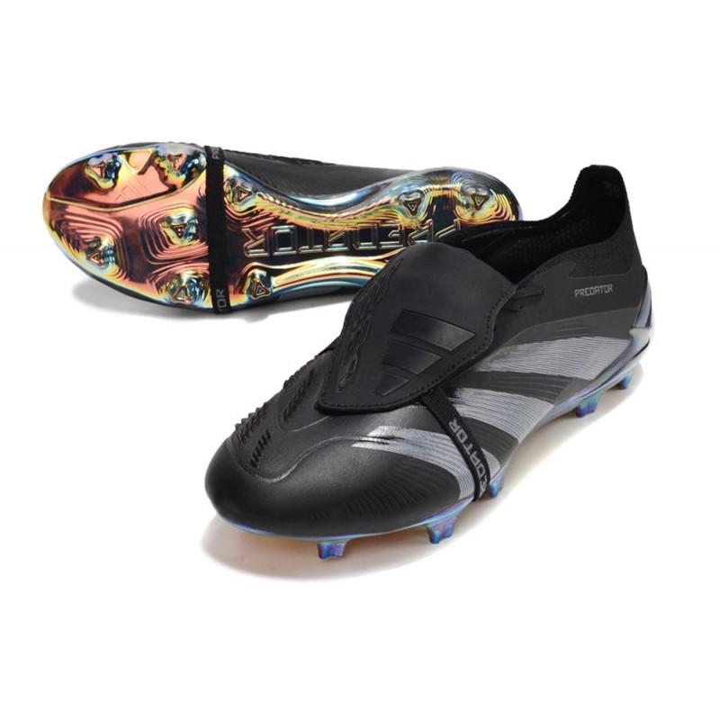 Adidas Predator Fold-over Tongue Elite FG Nightstrike Svart Grå för Herr 7 Billiga Fotbollsskor Adidas Predator Fold-over Tongue Elite FG Nightstrike Svart Grå 7