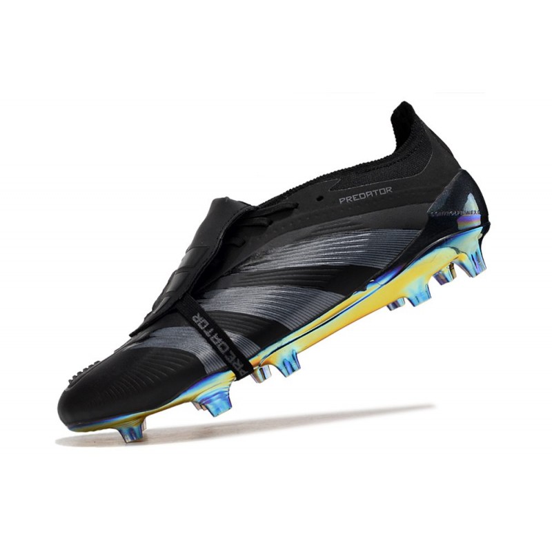 Adidas Predator Fold-over Tongue Elite FG Nightstrike Svart Grå för Herr 8 Billiga Fotbollsskor Adidas Predator Fold-over Tongue Elite FG Nightstrike Svart Grå 8