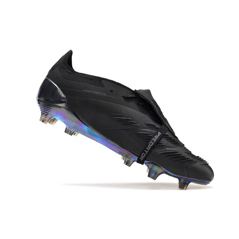 Adidas Predator Fold-over Tongue Elite FG Nightstrike Svart Grå för Herr 9 Billiga Fotbollsskor Adidas Predator Fold-over Tongue Elite FG Nightstrike Svart Grå 9