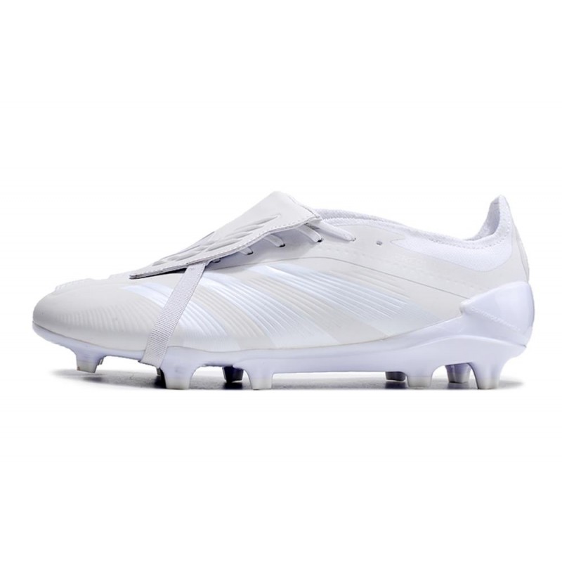 Adidas Predator Fold-over Tongue Elite FG Pearlized Vit Silver för Herr 4 Billiga Fotbollsskor Adidas Predator Fold-over Tongue Elite FG Pearlized Vit Silver 4