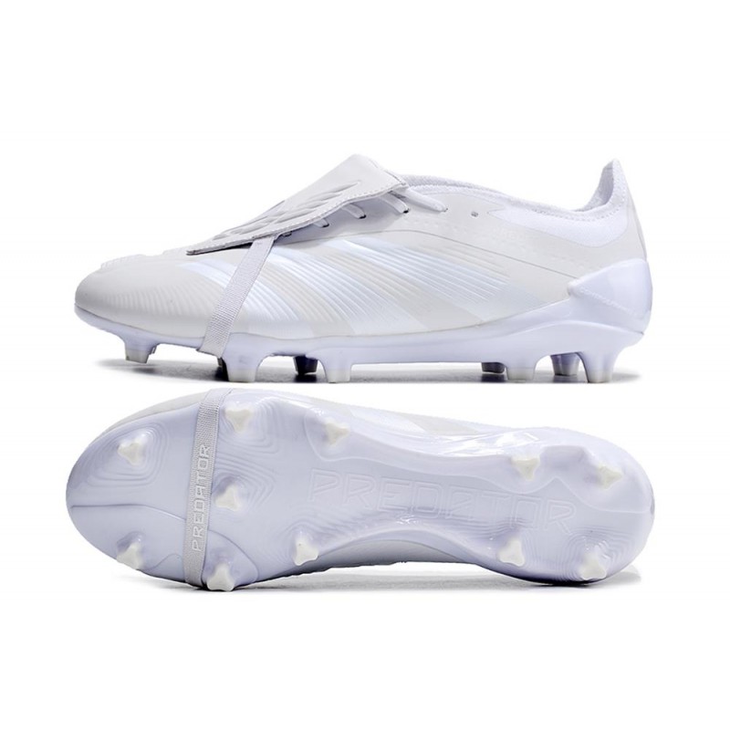 Adidas Predator Fold-over Tongue Elite FG Pearlized Vit Silver för Herr 5 Billiga Fotbollsskor Adidas Predator Fold-over Tongue Elite FG Pearlized Vit Silver 5