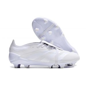 Adidas Predator Fold-over Tongue Elite FG Pearlized Vit Silver för Herr Billiga Fotbollsskor Adidas Predator Fold-over Tongue Elite FG Pearlized Vit Silver