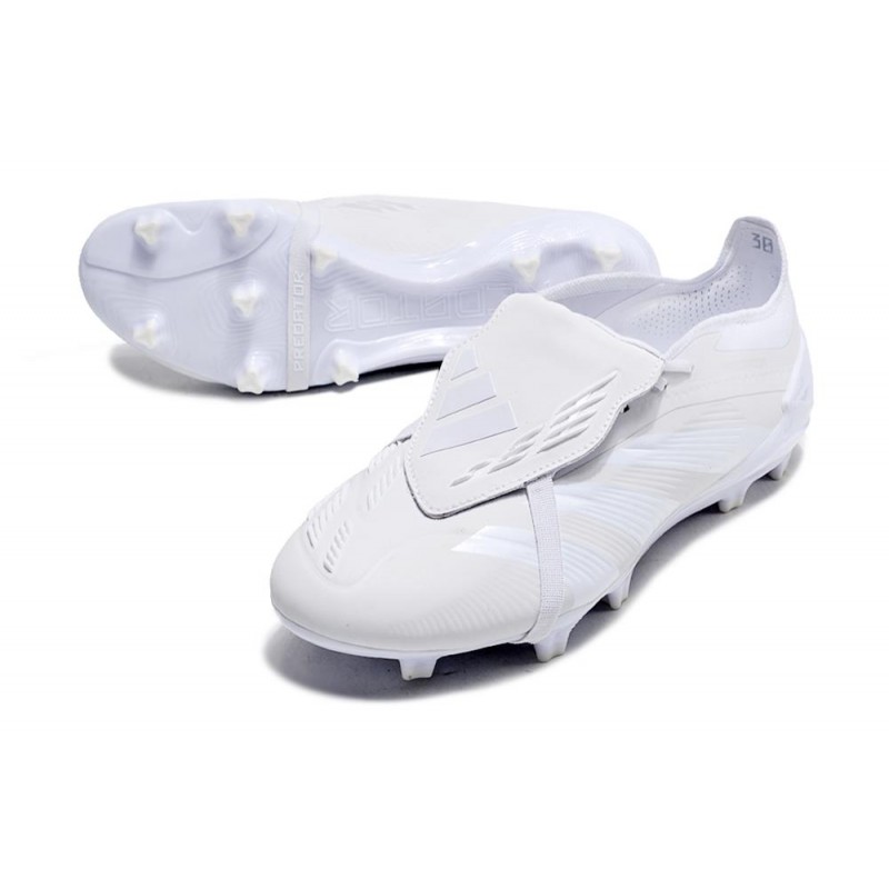 Adidas Predator Fold-over Tongue Elite FG Pearlized Vit Silver för Herr 7 Billiga Fotbollsskor Adidas Predator Fold-over Tongue Elite FG Pearlized Vit Silver 7