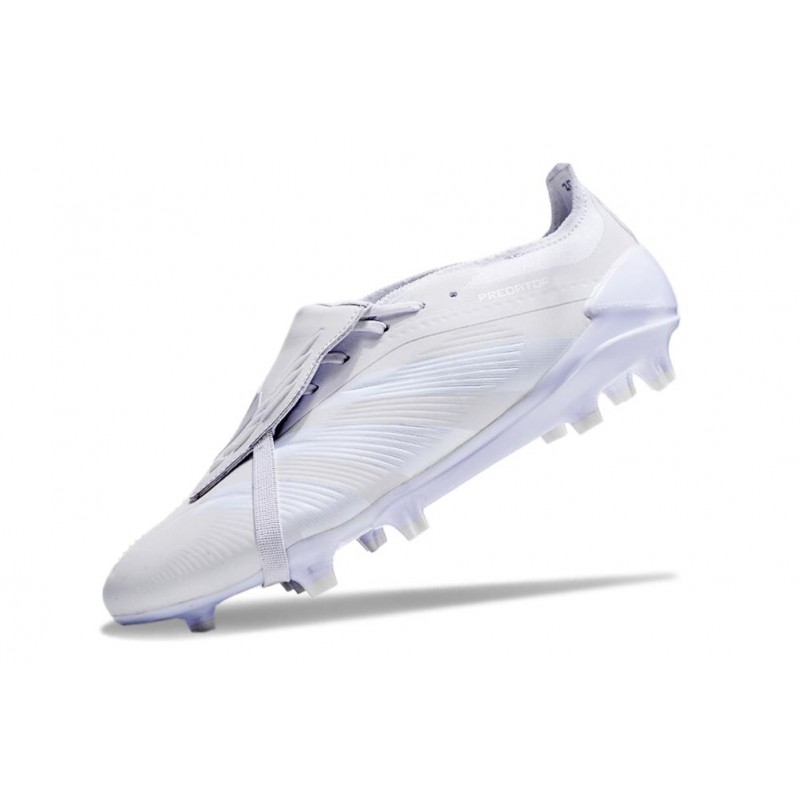 Adidas Predator Fold-over Tongue Elite FG Pearlized Vit Silver för Herr 8 Billiga Fotbollsskor Adidas Predator Fold-over Tongue Elite FG Pearlized Vit Silver 8