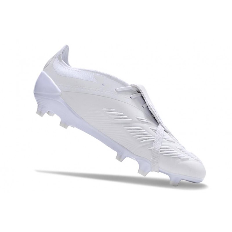 Adidas Predator Fold-over Tongue Elite FG Pearlized Vit Silver för Herr 9 Billiga Fotbollsskor Adidas Predator Fold-over Tongue Elite FG Pearlized Vit Silver 9